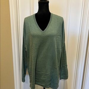 J. Jill Green V-Neck Sweater Relaxed Fit